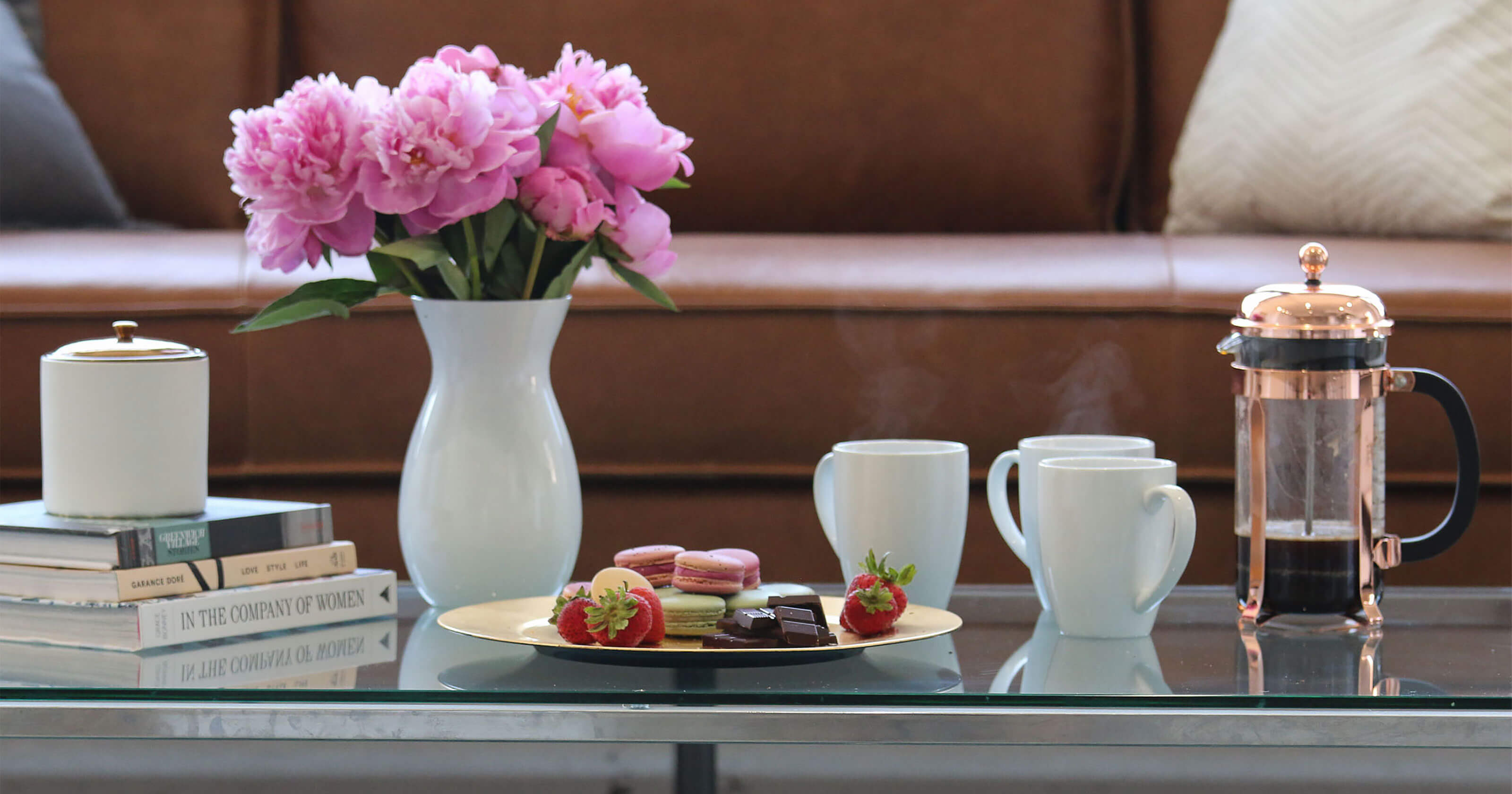 Table - French Press - Flowers